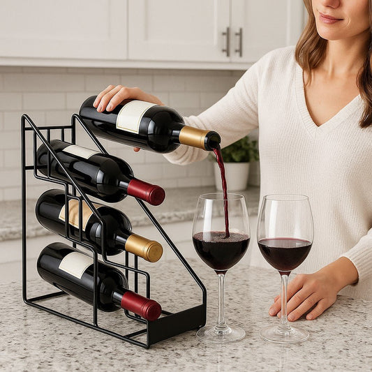 Porte bouteille vin - métal - Essentiels de rangement