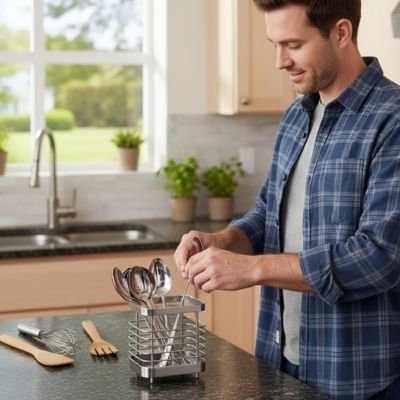 Porte-couvert-homme-arrange cuillère​ 