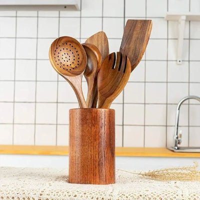 pot a ustensiles de cuisine en bois