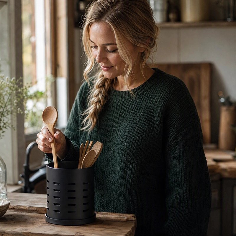 Pot ustensiles Cuisine compatible avec ustensils en bois