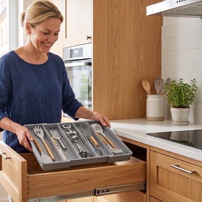 Range couvert couleur grise multi compartiment