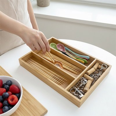 Range-couvert-quatre-compartiment-en-bois