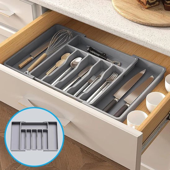 Range - couverts en Bois | Cuisine Élégante - Essentiels de rangement