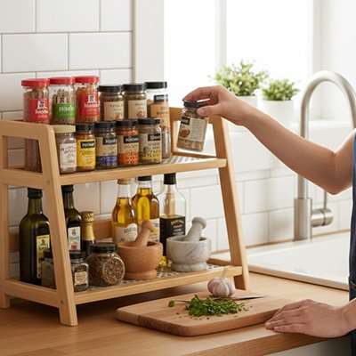 Rangement à épices condiments huile d olive