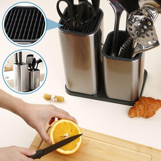 rangement pour couverts ciseau couteau noir