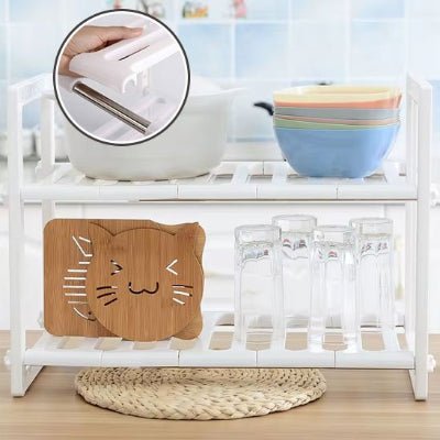 rangement sous evier blanc bol plastique