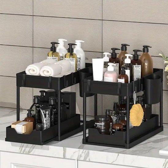 rangement sous evier pour produit de toilette