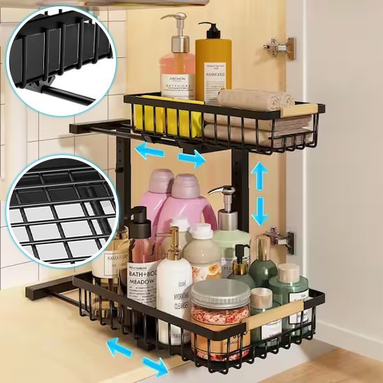 rangement sous evier pour cuisine et salle de bain