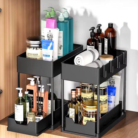 rangement sous evier noir mutiproduit