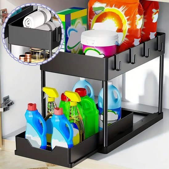 rangement sous evier avec crochet