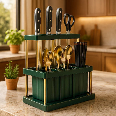 ranger couvert dans cuisine lumineux